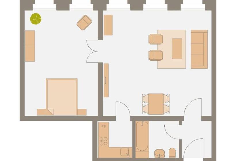 침실 1개 아파트, Aparthotel Am Zwinger