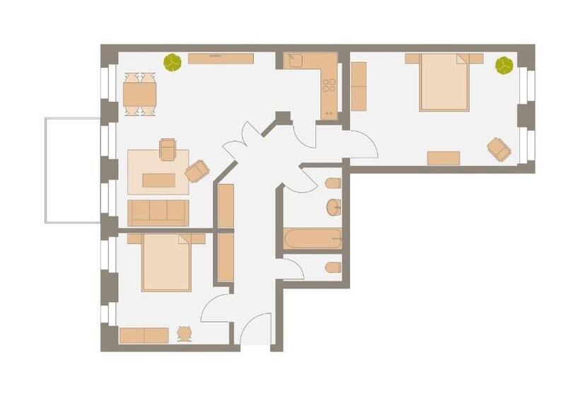 Апартаменты 1 Спальня, Aparthotel Am Zwinger
