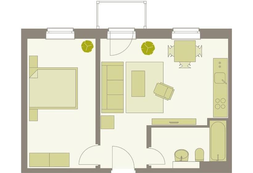 Апартаменты 1 Спальня, Aparthotel Am Zwinger