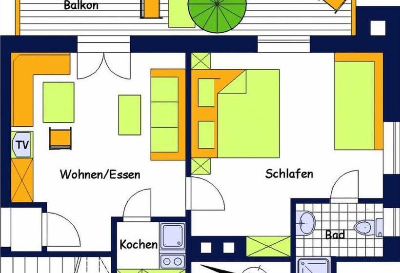 شقة غرفة واحدة, Ferienhaus Heimhof