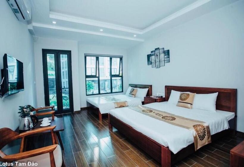 اتاق استاندارد چهارنفره با بالکن, Ros Hotel Tam đảo
