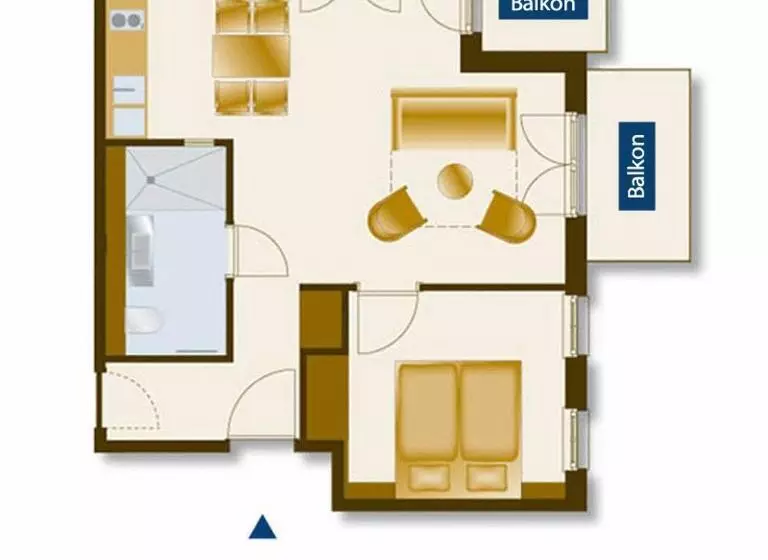 １ベッドルームアパートメント, Nymphe Strandhotel & Apartments