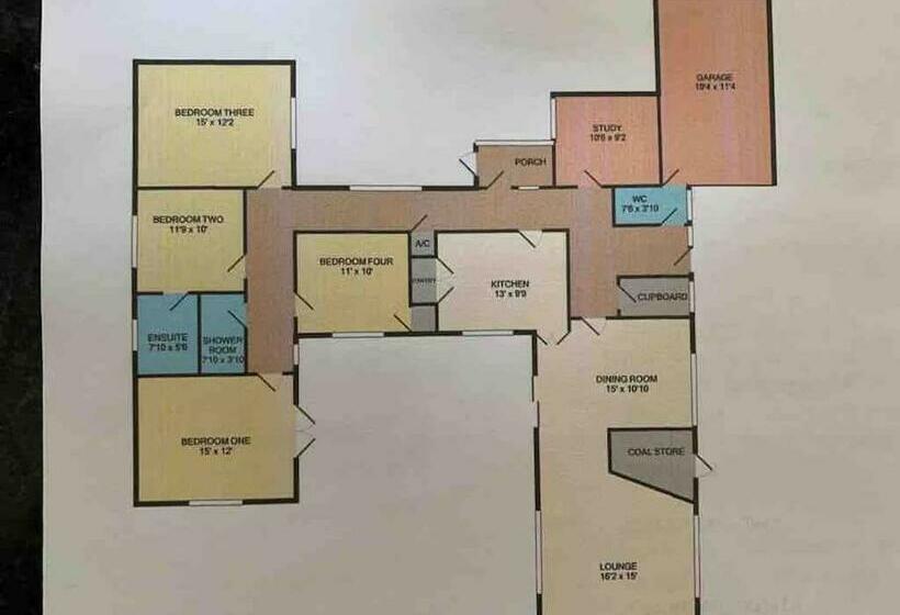 침실 4개 주택, Seven Limes