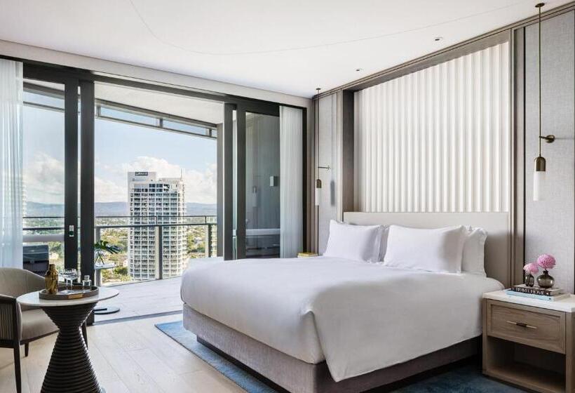 디럭스 룸 킹사이즈 침대, The Langham, Gold Coast And Jewel Residences