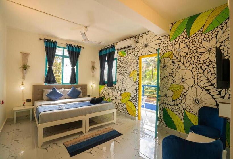 Chambre Deluxe avec Balcon, Shalom Backpackers Anjuna Goa