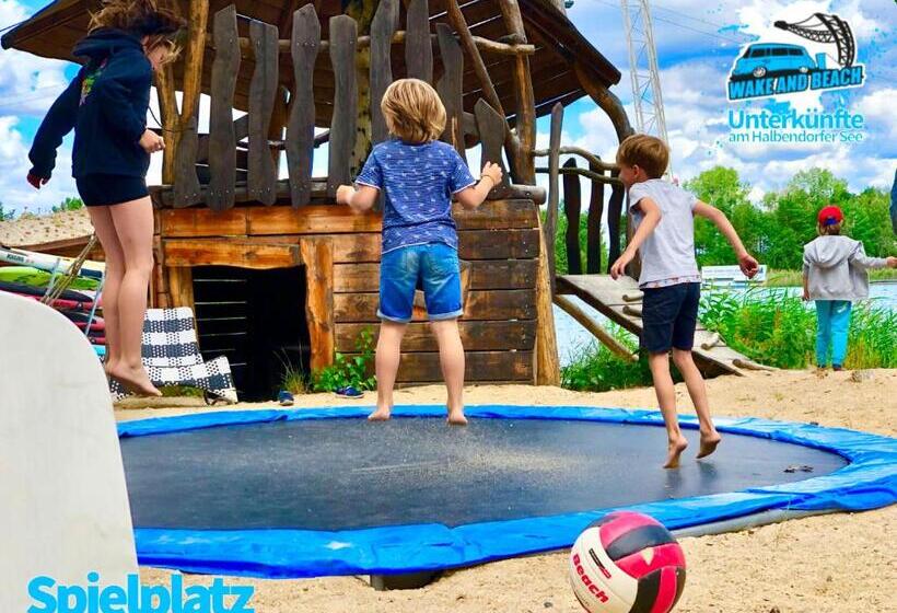 בקתת חדר, Unterkünfte Bei Wake And Beach Am Halbendorfer See