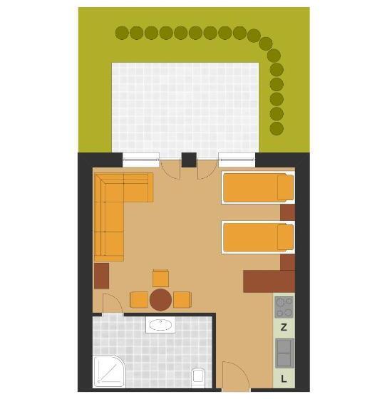 １階の１ベッドルームアパートメント, Villa Jura Pokoje Gościnne