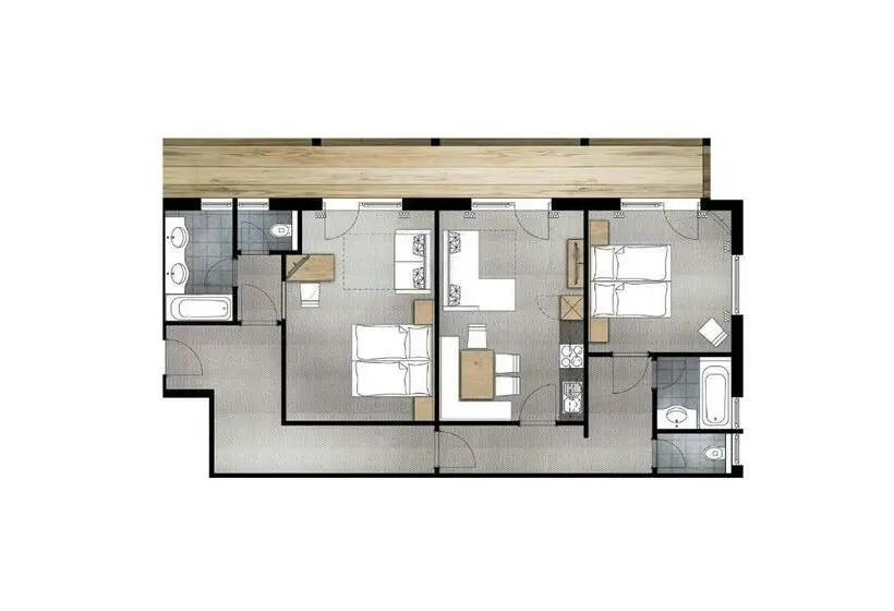 ２ベッドルームアパートメント, Gurglhof Apartmenthaus