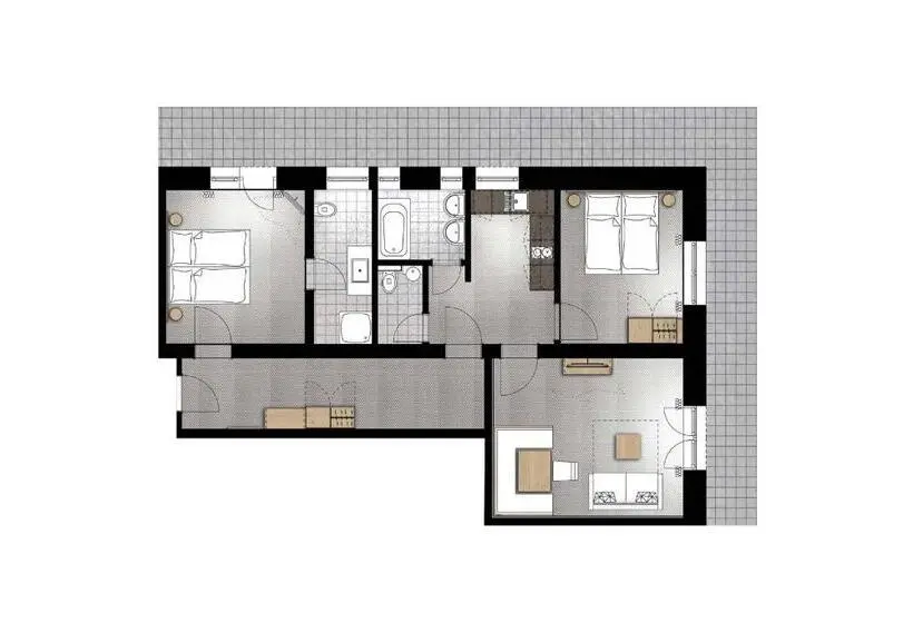 ２ベッドルームのコンフォートアパートメント, Gurglhof Apartmenthaus
