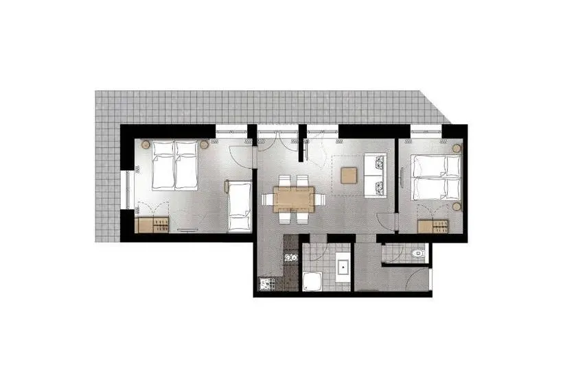２ベッドルームアパートメント, Gurglhof Apartmenthaus