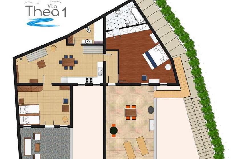 带2个卧室的别墅, Thea Villas And Suite