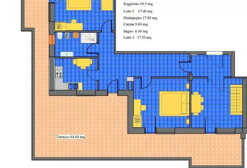 آپارتمان 3 خوابه با چشم‌انداز دریا, Casa Vacanze Maiori