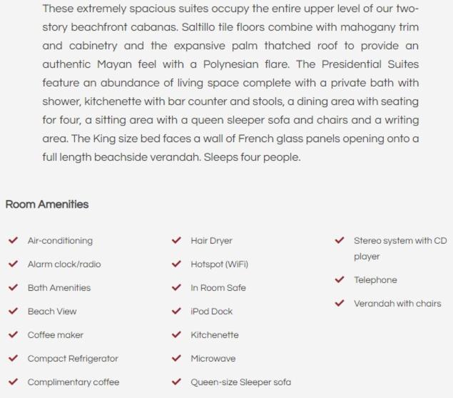 סוויטה נשיאותית, Ramon's Village Resort