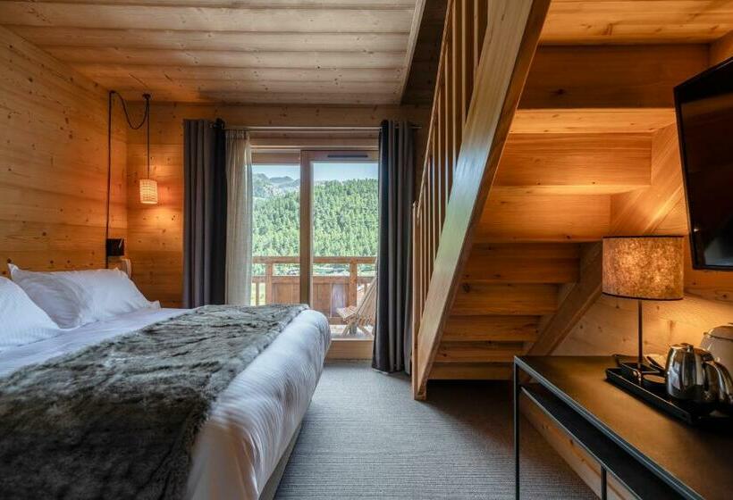 可观山景的小型套房, Le Chalet Blanc Hôtel & Spa