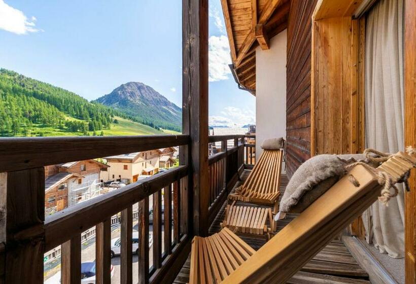 可观山景的小型套房, Le Chalet Blanc Hôtel & Spa