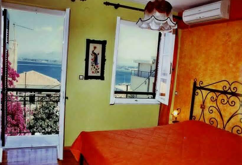 חדר סטנדרט נוף לים עם מרפסת, Pension Eleni