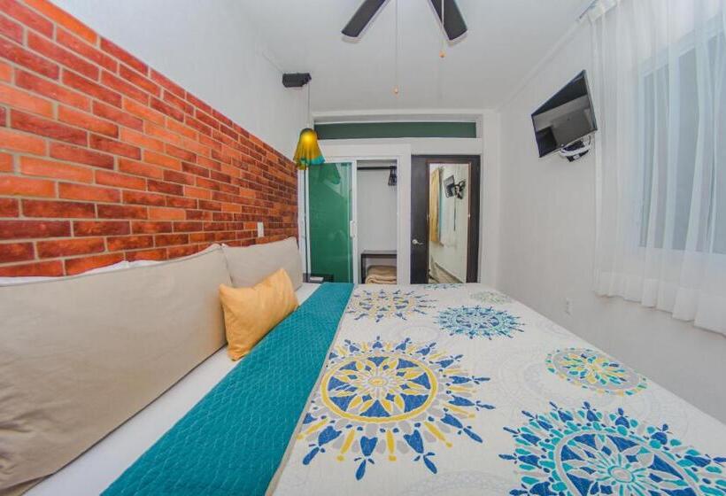 带一个卧室和一个阳台的海景公寓, Suites Nadia Puerto Vallarta