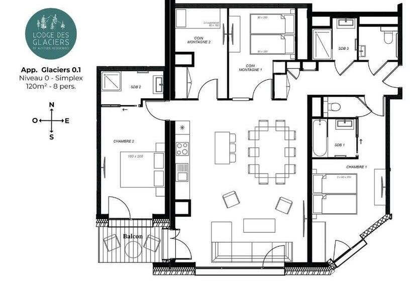آپارتمان سوپریور 1 خوابه, Lodge Des Glaciers