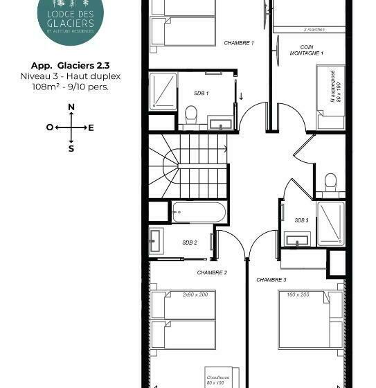 آپارتمان سوپریور 1 خوابه, Lodge Des Glaciers