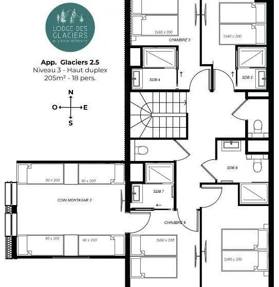 Duplex-huoneisto 1 Makuuhuone, Lodge Des Glaciers
