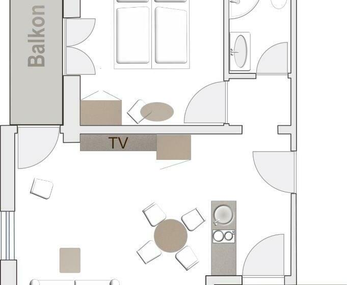 １ベッドルームアパートメント, Garni Hotel Walburg