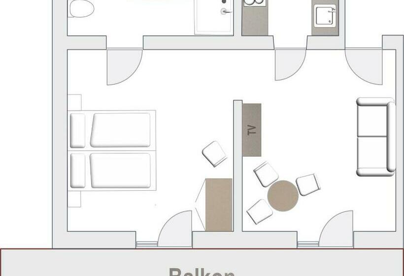 １ベッドルームアパートメント, Garni Hotel Walburg