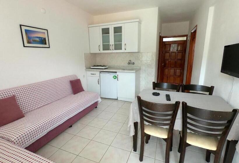 带1个卧室带花园景观的公寓, Sarıhan Apart Otel