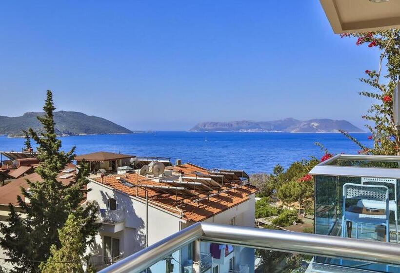 חדר סטנדרט נוף לים עם מרפסת, Antiphellos Pension Küçükçakıl