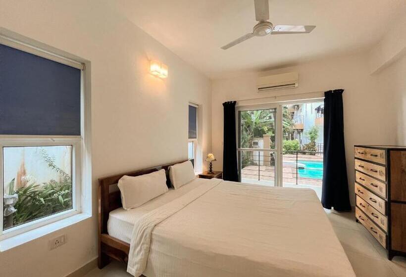 带1个卧室带泳池的公寓, Rainforest Enclave, Arpora   10 Mins To Baga Beach