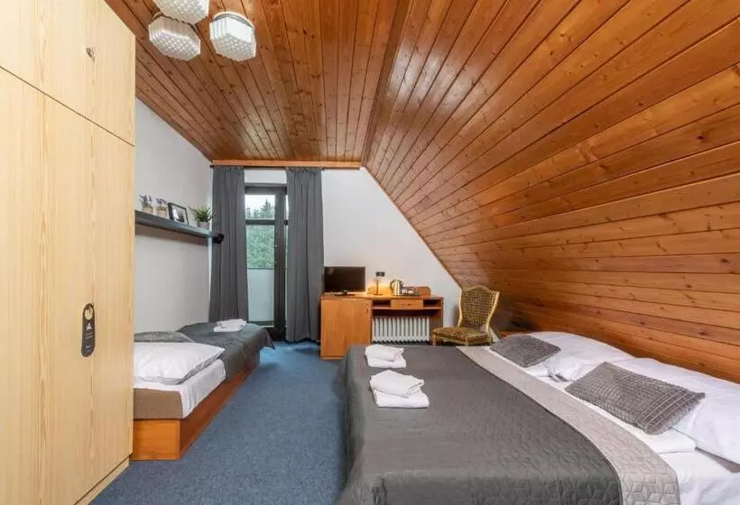 اتاق استاندارد سه تخته با بالکن, Wellness Hotel šedý Vlk