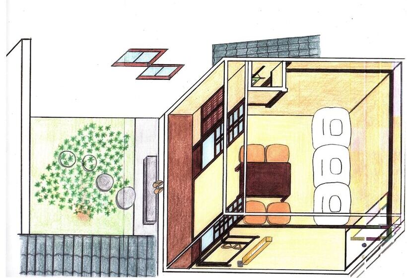 חדר סטנדרט לשלושה עם חדר אמבטיה משוף, Haruya Umekoji