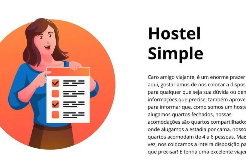Camera Quadrupla Standard, Hostel Simple