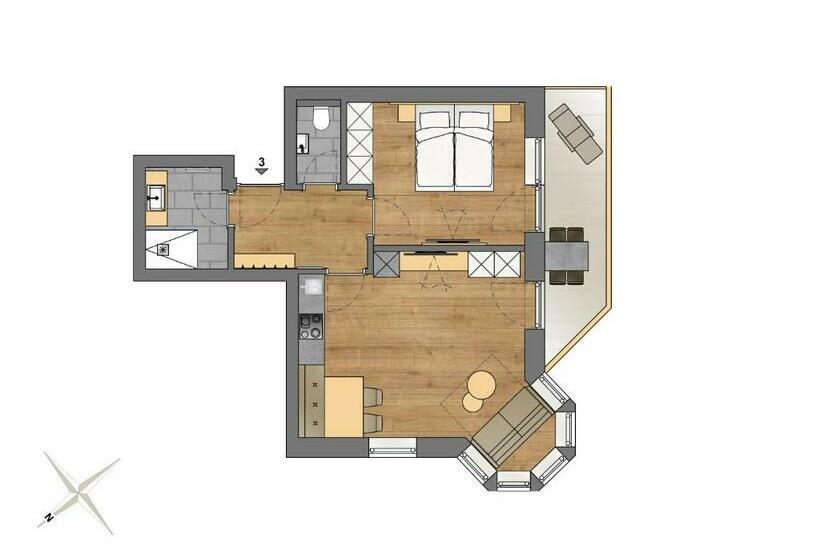 Апартаменты 1 Спальня, Apart Hotel Dreisonnenhof
