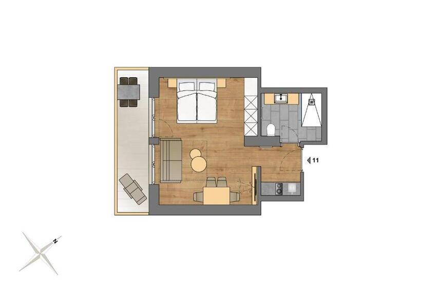 ビュー有りのスタンダードワンルーム, Apart Hotel Dreisonnenhof
