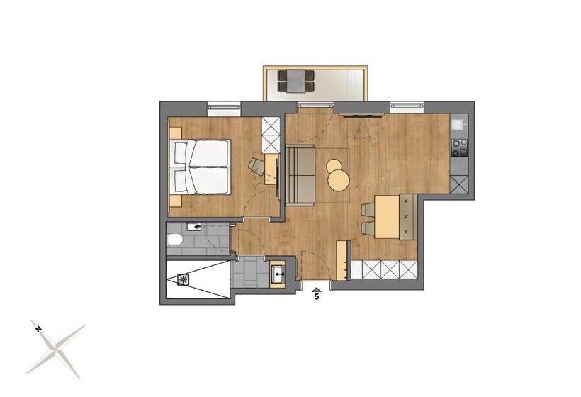 침실 1개 아파트, Apart Hotel Dreisonnenhof