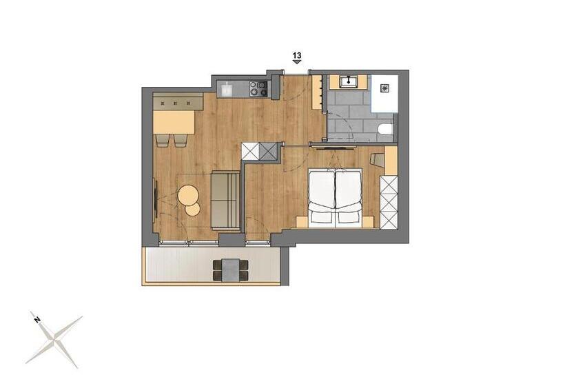 １ベッドルームアパートメント, Apart Hotel Dreisonnenhof