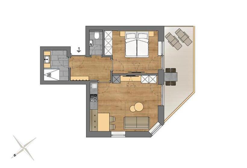 침실 1개 아파트, Apart Hotel Dreisonnenhof