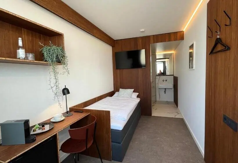 スタンダードシングルルーム, Tin Inn L Hückelhoven Einfach Gut Das Hotel Aus Hochwertig Ausgebauten überseecontainern