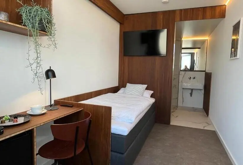 スタンダードシングルルーム, Tin Inn L Hückelhoven Einfach Gut Das Hotel Aus Hochwertig Ausgebauten überseecontainern