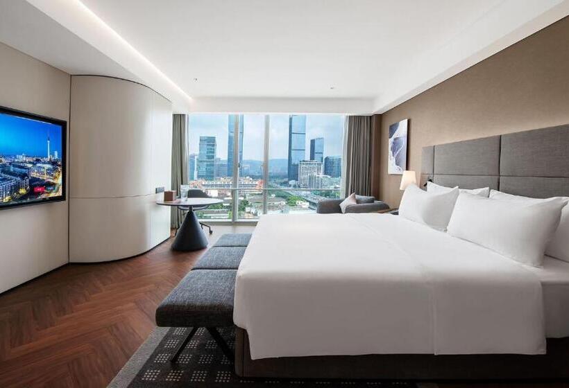 디럭스 룸 킹사이즈 침대, Intercity Hotel Futian Zhongzhou Bay