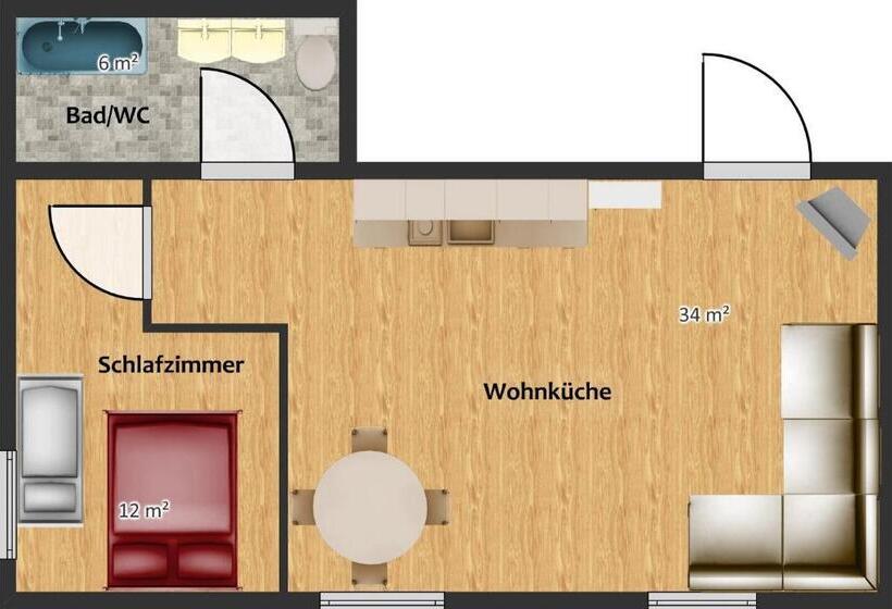 １ベッドルームアパートメント, Adlerhorst