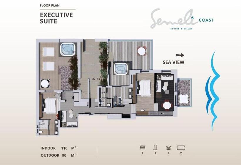 סוויטה אקזקיוטיב, Semeli Coast Mykonos, Curio Collection By Hilton