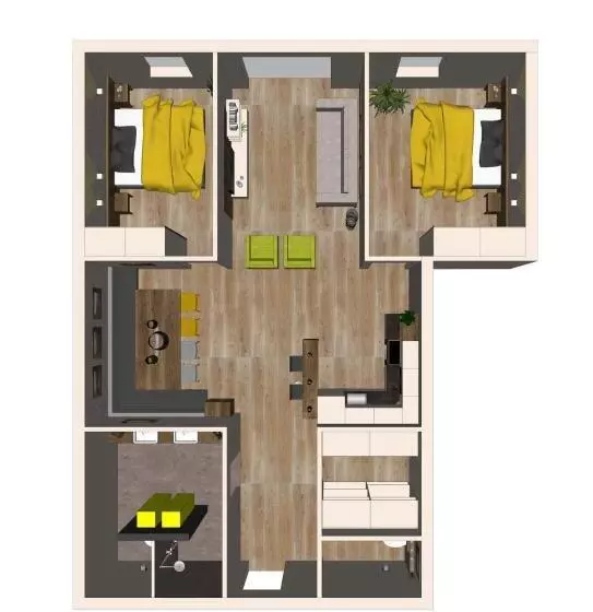 バルコニー付2ベッドルームアパートメント, Aparthotel Alptirol