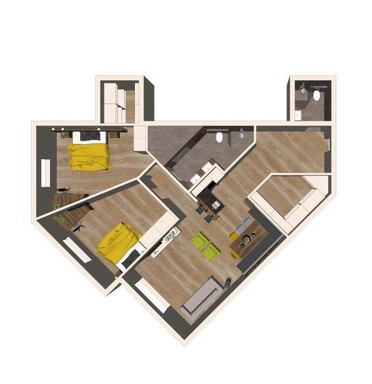 침실 2개 디럭스 아파트, Aparthotel Alptirol