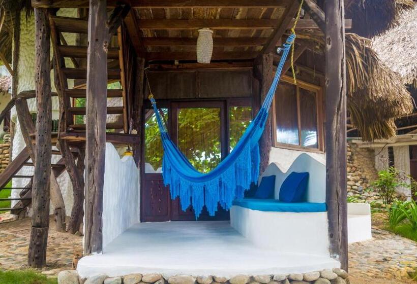 חדר סטנדרט נוף לים עם מרפסת, Sublime Ecohotel   Tayrona Palomino