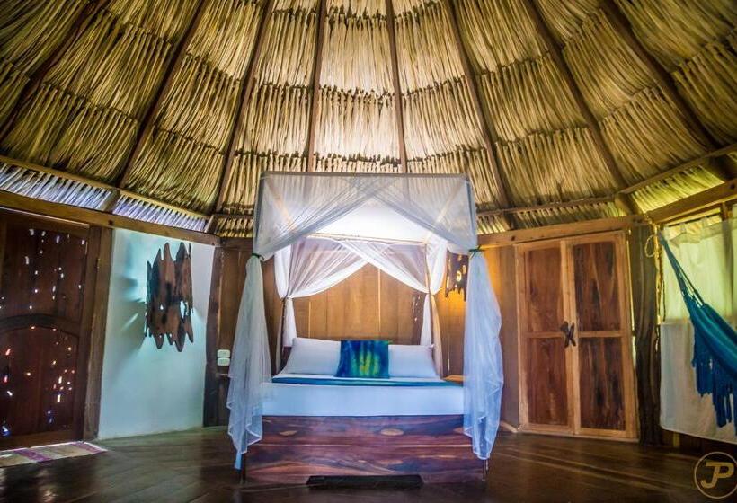 חדר סטנדרט נוף לים עם מרפסת, Sublime Ecohotel   Tayrona Palomino