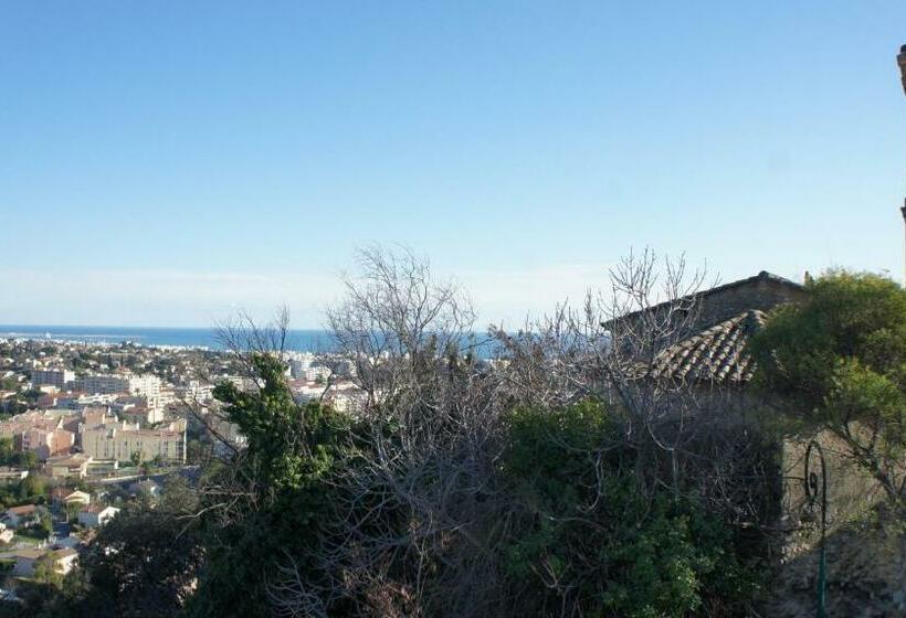 اتاق اساندارد با چشم‌انداز جانبی به دریا, Chambres D'hôtes Les Terrasses Du Soleil