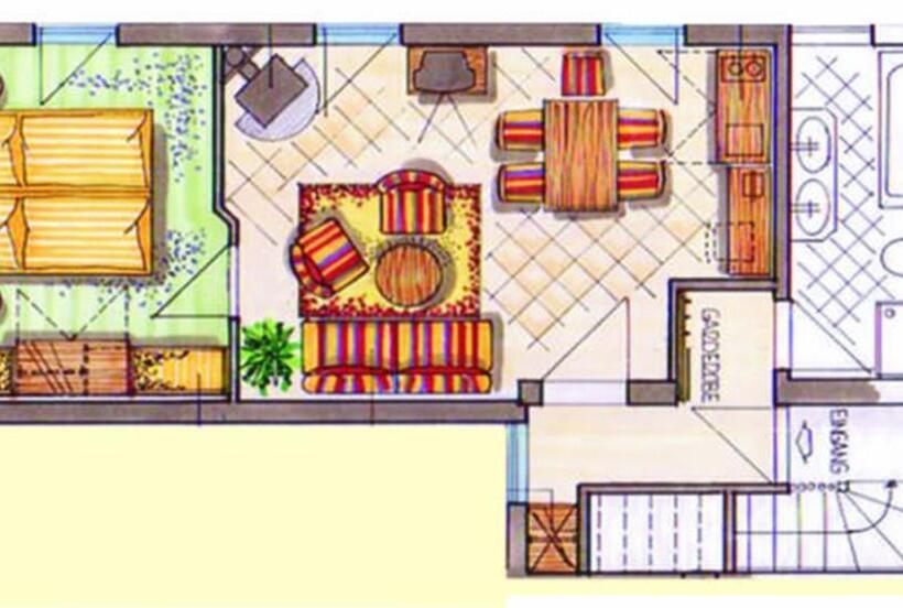 Апартаменты 1 Спальня с Балконом, Buchenpark