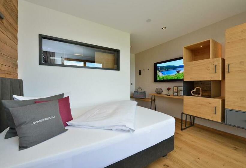 발코니 스탠다드 싱글 룸, Pension Waldkristall