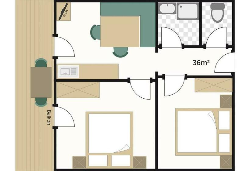 ２ベッドルームアパートメント, Garni Ransburgerhof